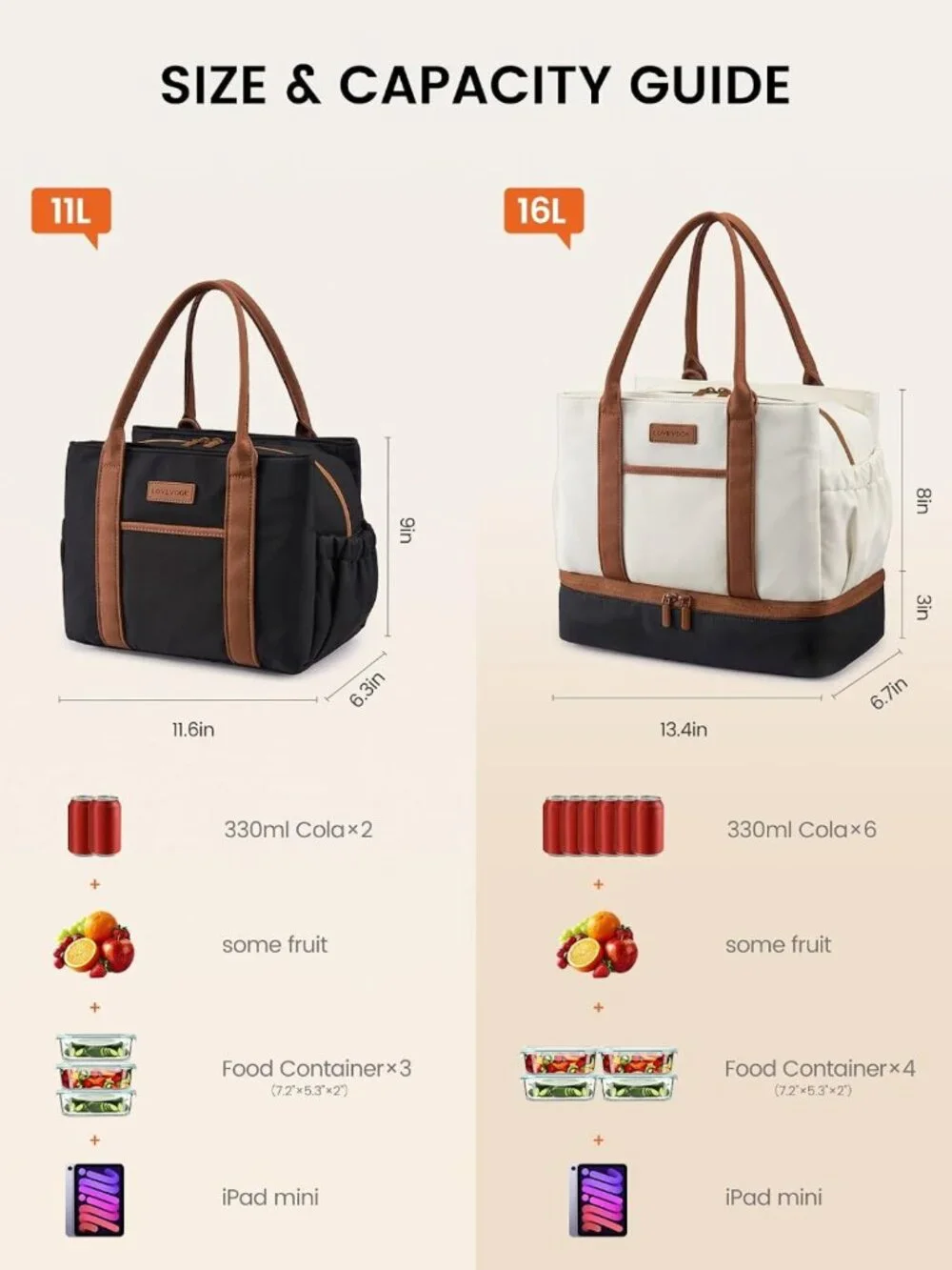 Stylish Insulated Lunch Bag for Women - Triple Compartments & Bottle Holder